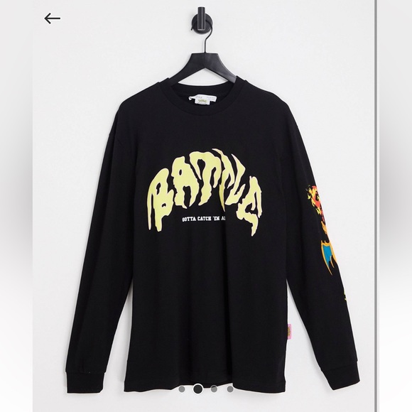 Berhska x Pokemon Long Sleeve T-Shirt with Charizard Graphic Print - Picture 2 of 9
